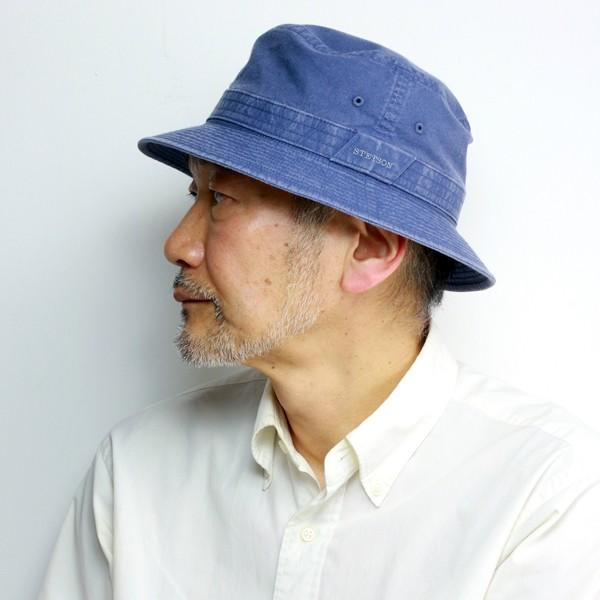 ハット サハリ 日本製 stetson ウォッシュド加工 メンズ ステットソン 帽子 折りたたみ可 サファリハット 春夏秋冬 S〜5Lまで サイズ豊富 デニム 紺 ネイビー｜elehelm-hatstore｜03