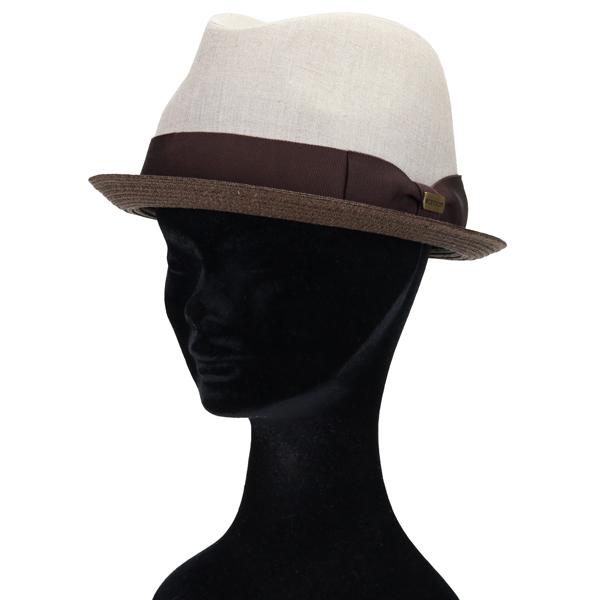 STETSON（ステットソン） 中折れ帽 リネン ハットつば短 メンズ 中折れ