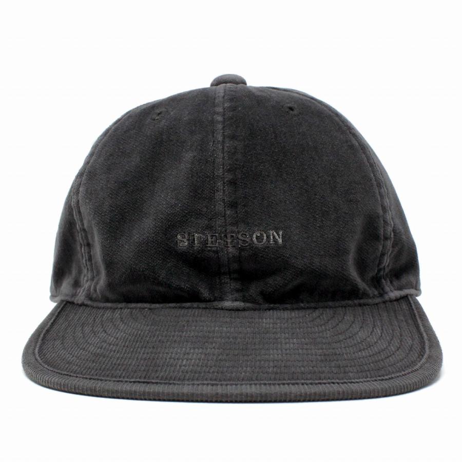 STETSON 黒 レザー コーデュロイ キャップ STETSON 別珍 コーデュロイ キャップ メンズ ステットソン 秋 冬