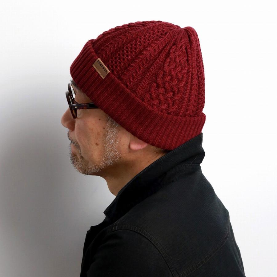Stetson ニット 帽子 メンズ レディース ニットワッチ 日本製 ステットソン ニット帽 秋冬 手洗い可 フリーサイズ 赤 エンジ Se168 065 Elehelm帽子通販専門店 通販 Yahoo ショッピング