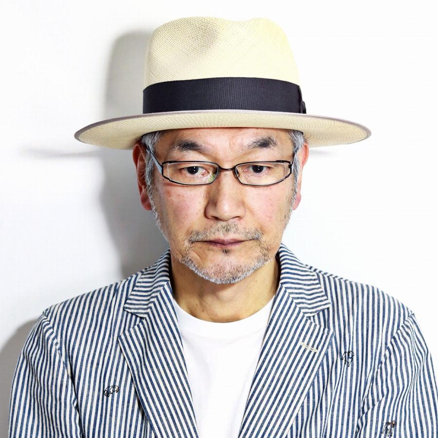 STETSON ベージュ ストローハット ネイビーリボン STETSON ベージュ ストローハット ネイビーリボン STETSON
