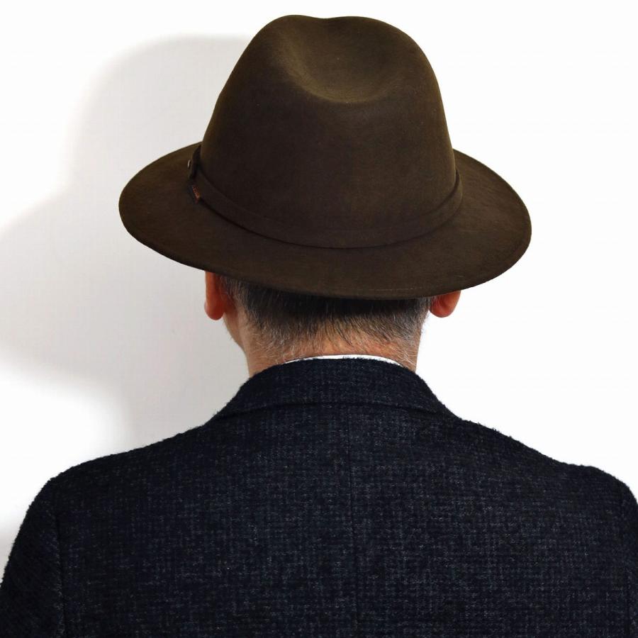 STETSON ブラウンウールフェルトハット レザーのバンド付き STETSON ブラウンウールフェルトハット レザーのバンド付き