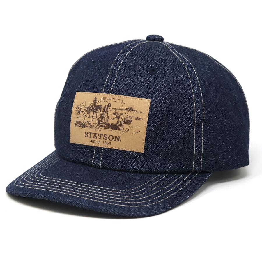STETSON（ステットソン） デニム レザーパッチ キャップ メンズ 帽子