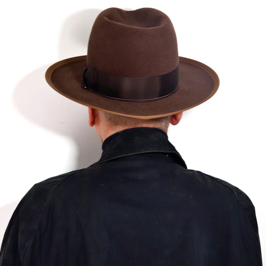 フェルトハット ステットソン CUSTOM V OPENCROWN 復刻 ラビット STETSON ハット ボーラーハット  メンズ 帽子 送料無料 中折れハット 中茶｜elehelm-hatstore｜19