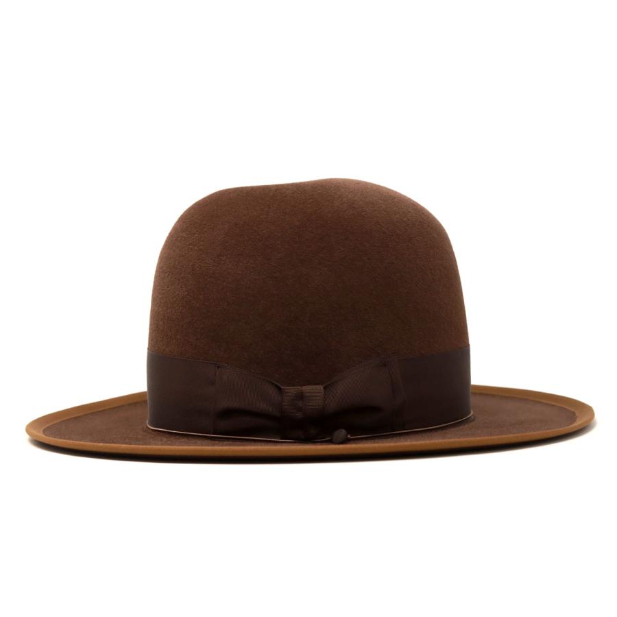 フェルトハット ステットソン CUSTOM V OPENCROWN 復刻 ラビット STETSON ハット ボーラーハット  メンズ 帽子 送料無料 中折れハット 中茶｜elehelm-hatstore｜05