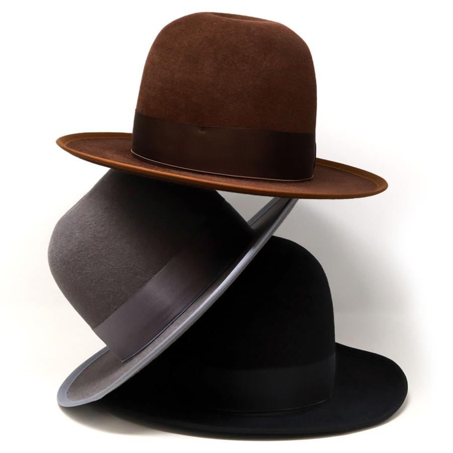 ステットソン フェルトハット ラビット STETSON 中折れハット CUSTOM V OPENCROWN 復刻 ハット ボーラーハット メンズ 帽子 送料無料 グレー｜elehelm-hatstore｜10