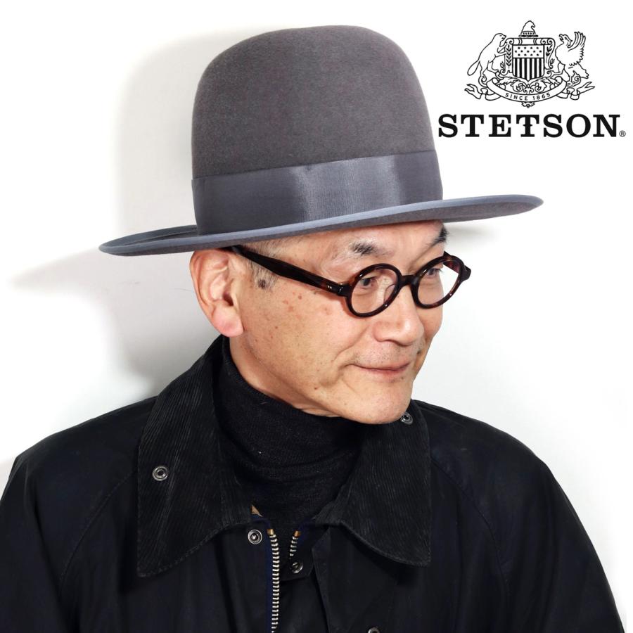 ステットソン フェルトハット ラビット STETSON 中折れハット CUSTOM V OPENCROWN 復刻 ハット ボーラーハット メンズ 帽子 送料無料 グレー｜elehelm-hatstore｜12