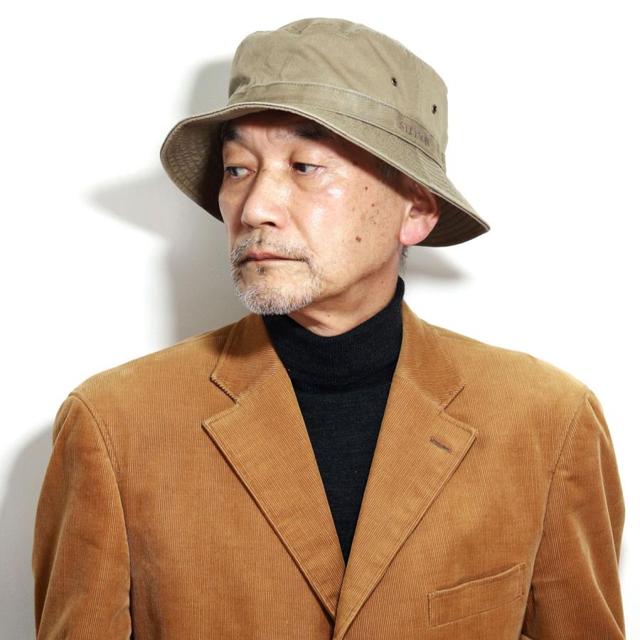ステットソン STETSON バケットハット ビンテージ仕上 100%コットン STETSON（ステットソン） サハリハット カメラマンハット メンズ