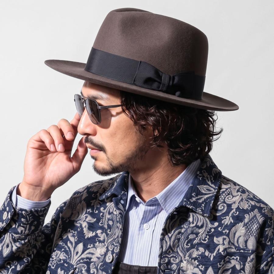 ステットソンMANHATTAN マンハッタン ワイドブリム　ダークグレー59CM STETSON（ステットソン） Manhattan ワイドブリムハット フェドラ 帽子