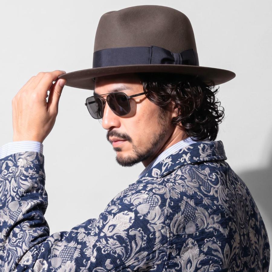 STETSON マンハッタン　ワイドブリム　フェルトハット　ブラック STETSON（ステットソン） Manhattan ワイドブリムハット フェドラ 帽子