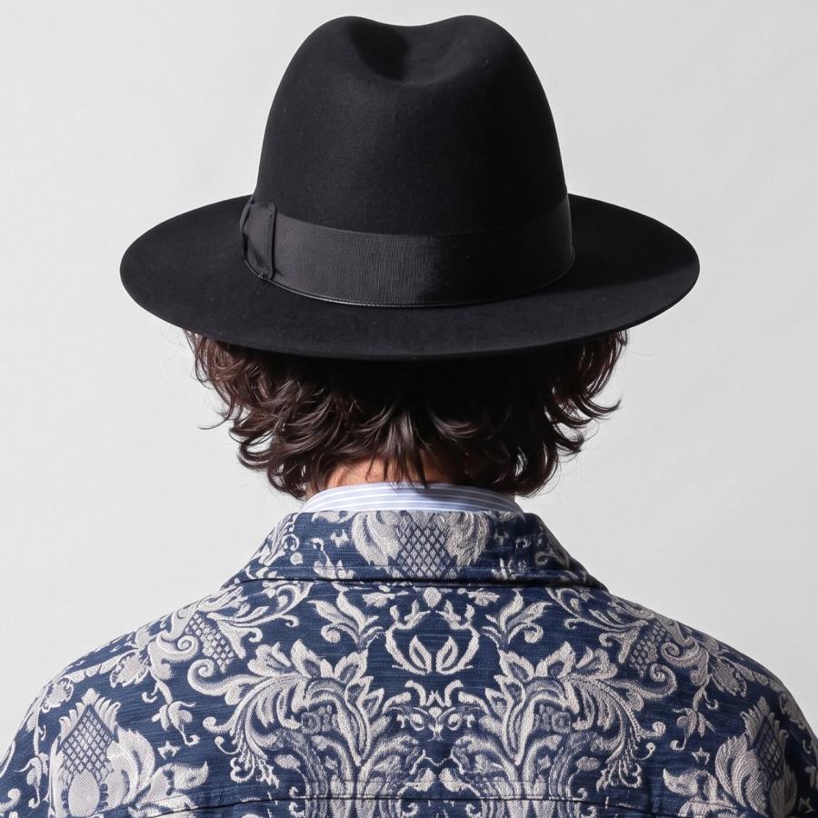STETSON マンハッタン　ワイドブリム　フェルトハット　ブラック STETSON（ステットソン） ハット 帽子 フェルト つば広 マンハッタン