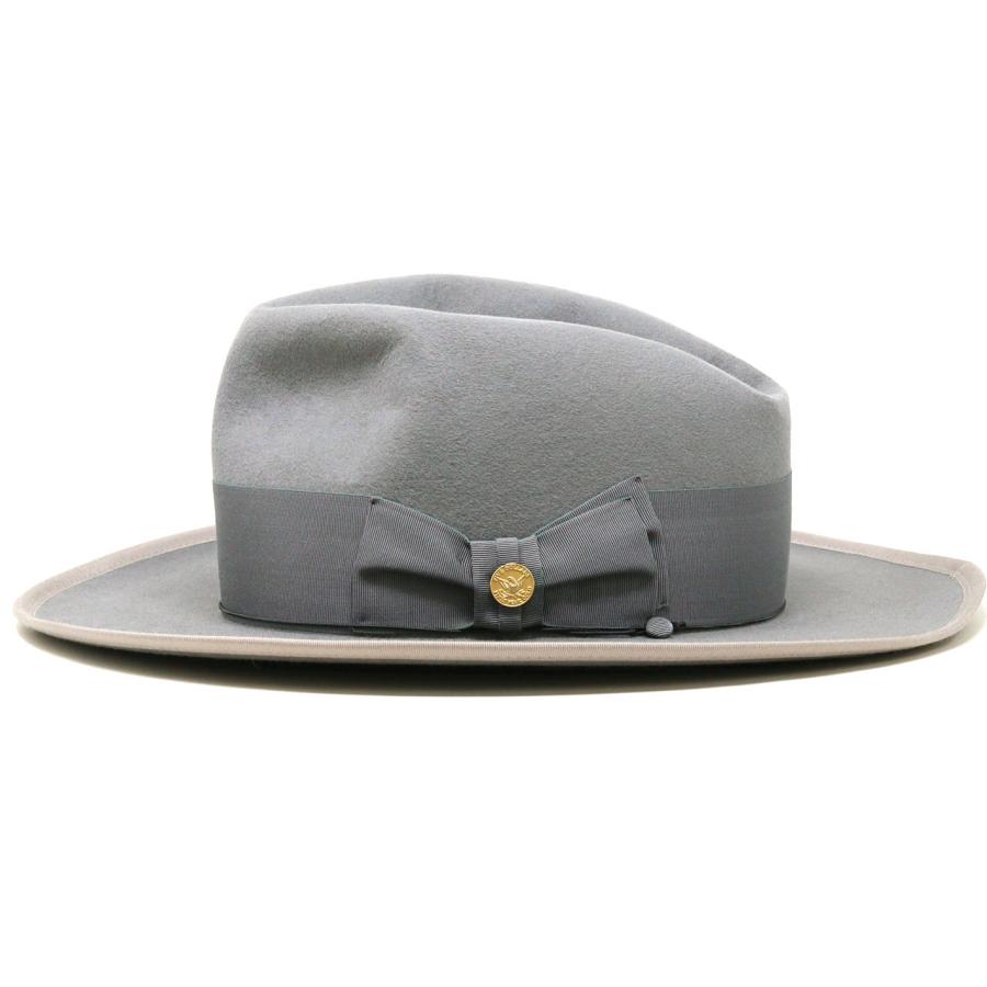 ステットソン オープンクラウン ハット メンズ STETSON フェルト ハット 日本製 ラビットファーフェルト 160周年 ロングブリム 高級クラシックハット 帽子の画像
