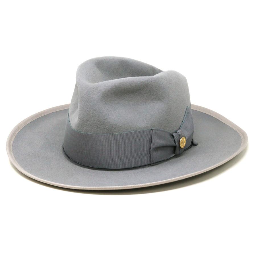 ステットソン オープンクラウン ハット メンズ STETSON フェルト ハット 日本製 ラビットファーフェルト 160周年 ロングブリム 高級クラシックハット 帽子の画像