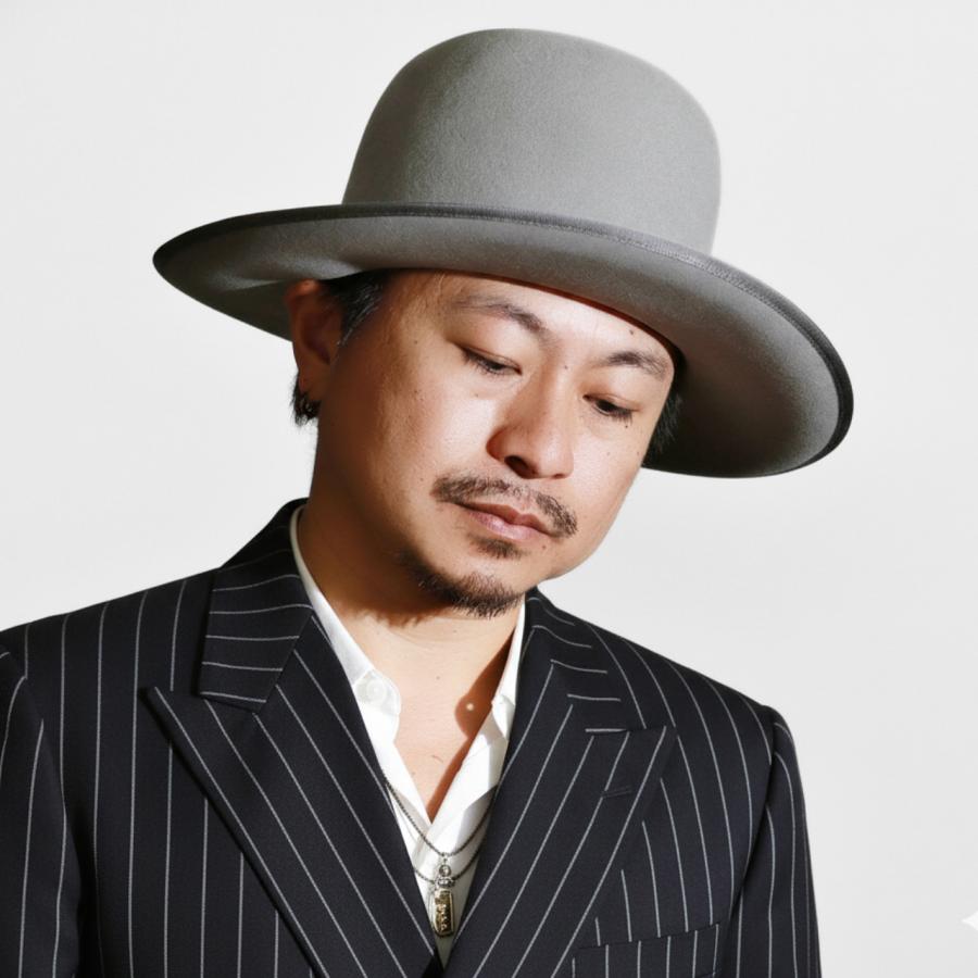 STETSON フェルトハット オープンクラウン ストラトライナー 160周年記念 フェルトハット 日本製 メンズ 高級 帽子 グレーの画像