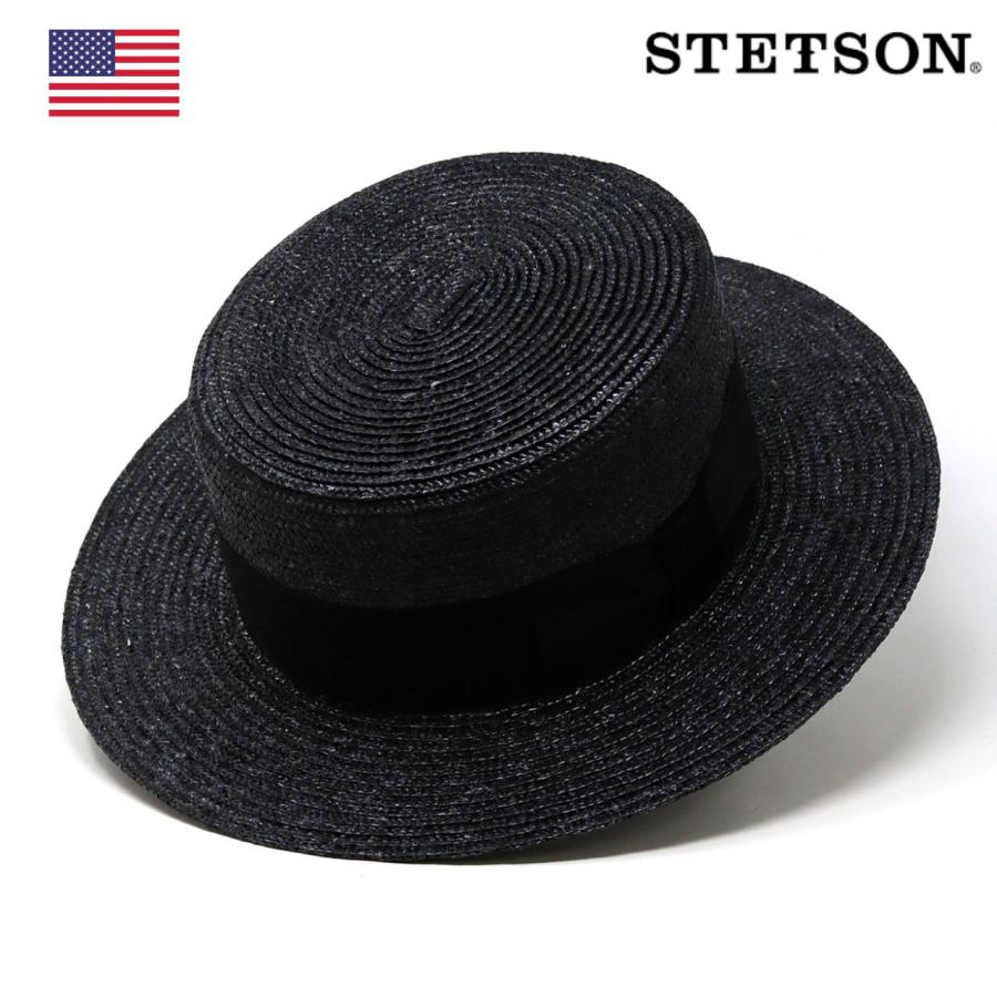STETSON（ステットソン） カンカン帽 メンズ 麦 カンカン リボン