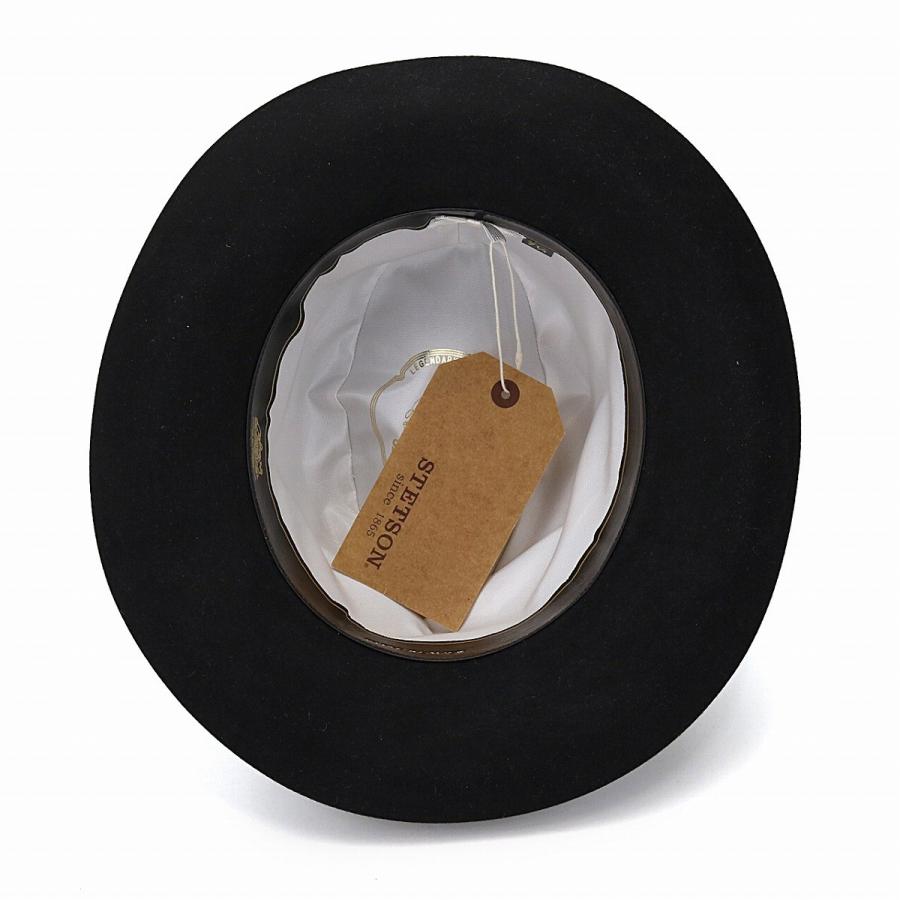 帽子 メンズ ステットソン オープンクラウン ハット ビーバーフェルト 高級 STETSON 中折れ ボーラー 秋冬 帽子 フォーマル 日本製 黒 チャコールグレーの画像
