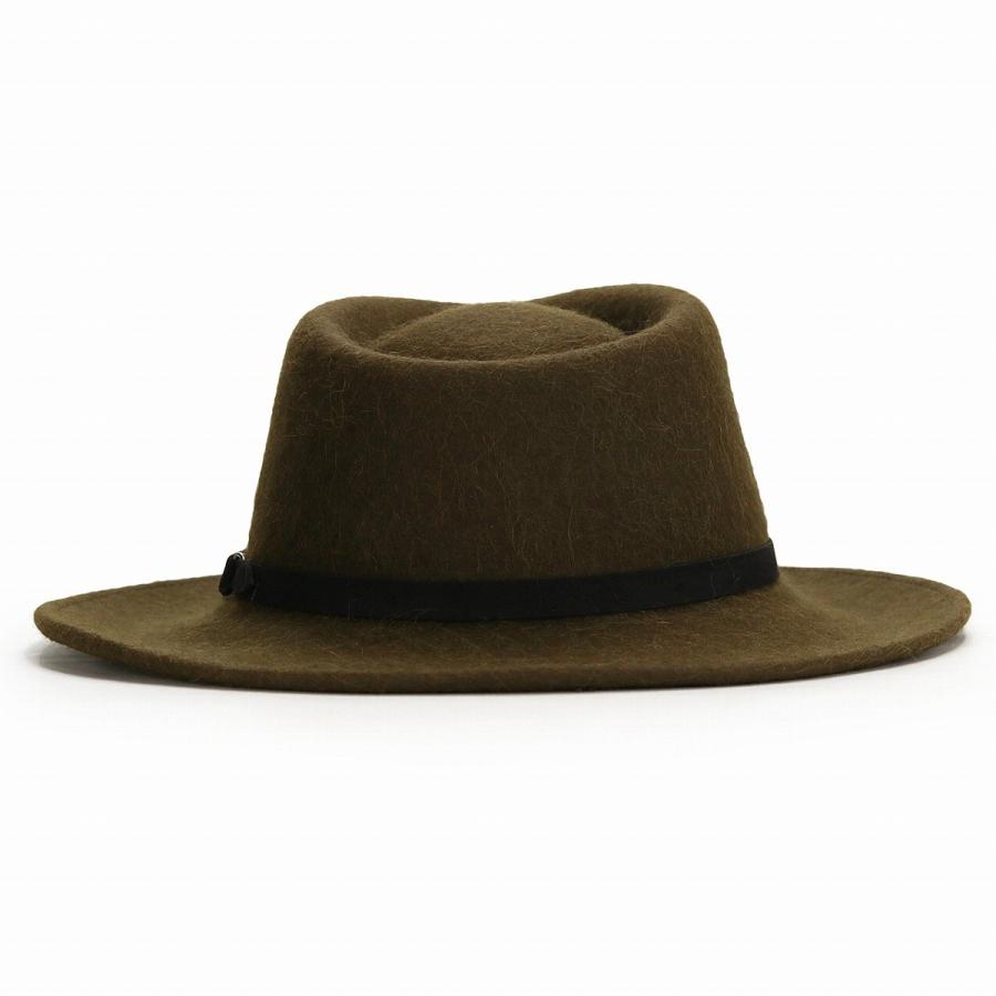 STETSON ウールフェルトハット 61cm オリーブグリーン STETSON（ステットソン） メンズ ワイドブリム ハット 送料無料 中折れ