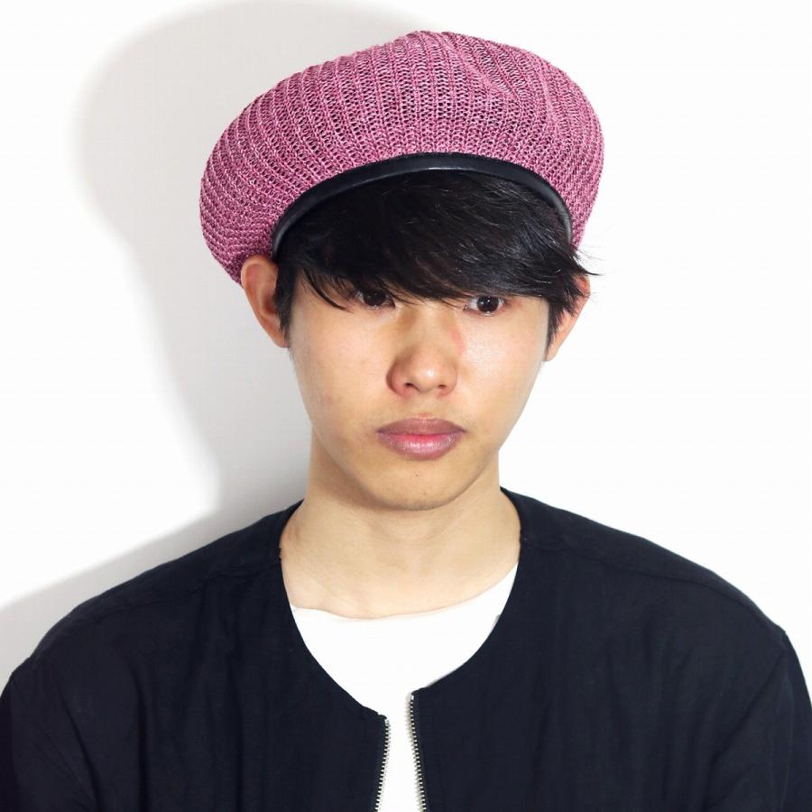 春夏 ベレー帽 サマーニット 麻 リブ アーミーベレー 帽子