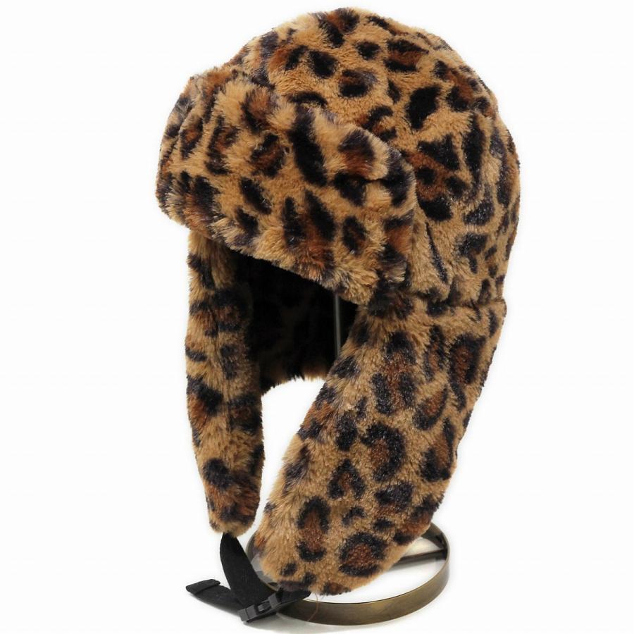 フライトキャップ ヒョウ柄 レオパード レディース パイロットキャップ