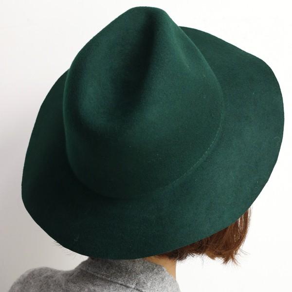 中折れハット フェルト つば広ハット レディース シンプル メンズ 紐