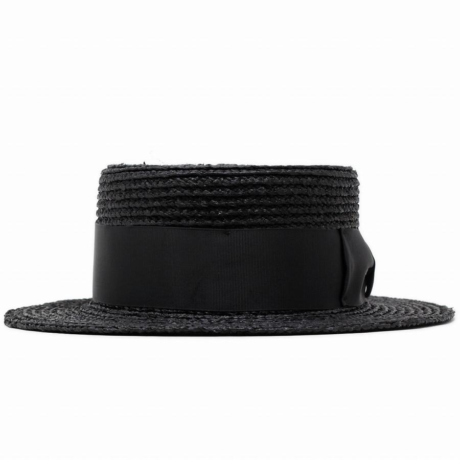 ボーターハット ハット カンカン帽 ラフィア 天然素材 麦わら帽子