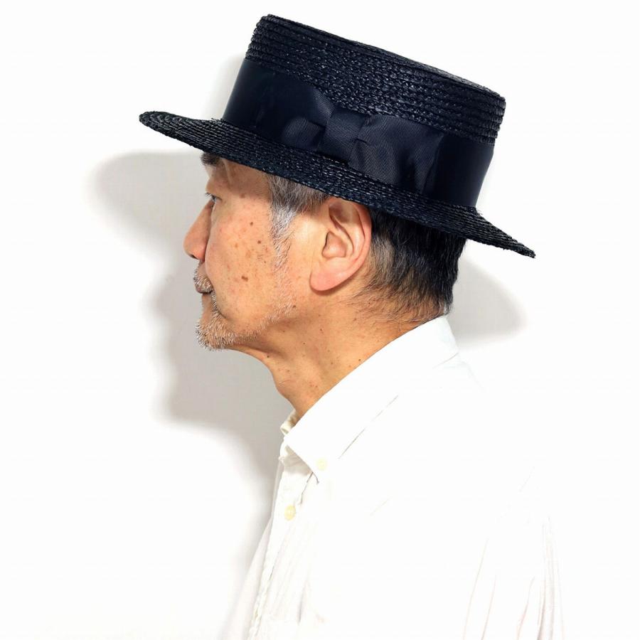 ボーターハット ハット カンカン帽 ラフィア 天然素材 麦わら帽子