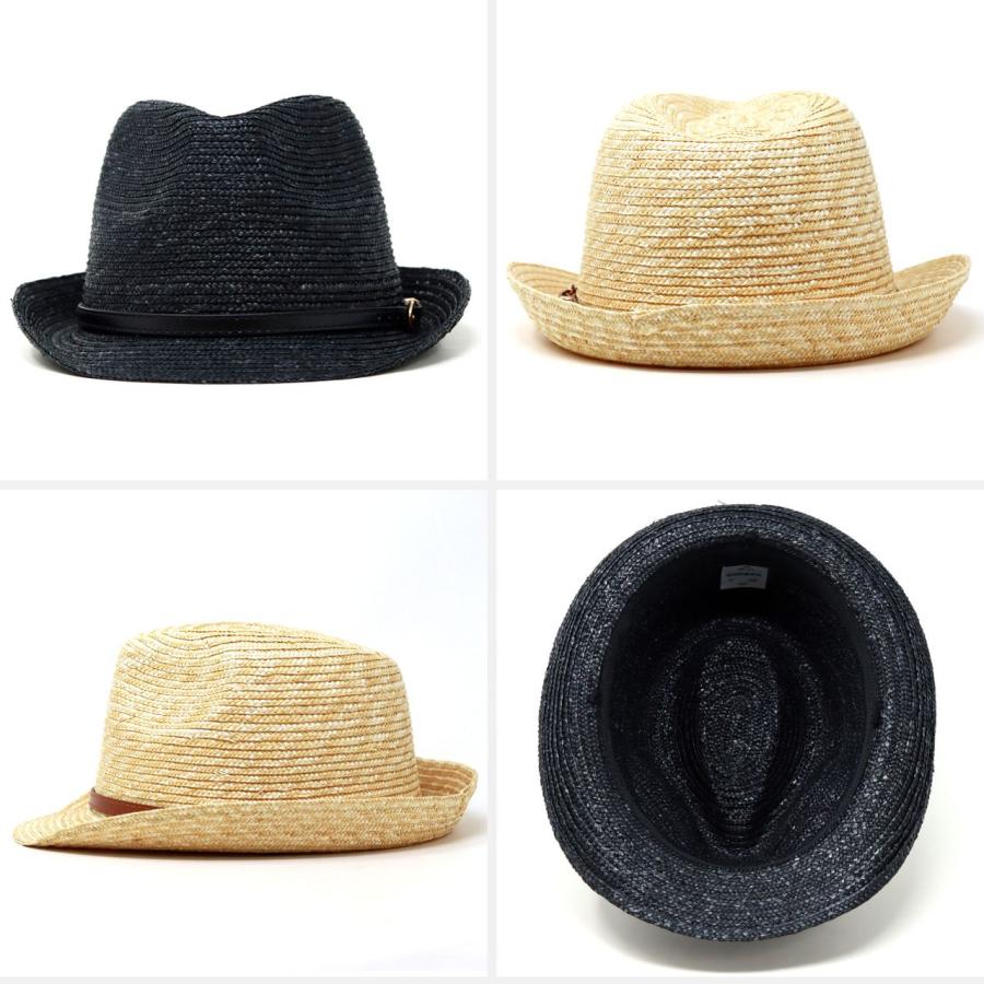 ストローハット メンズ 麦わら帽子 レディース 中折れハット タレ付き
