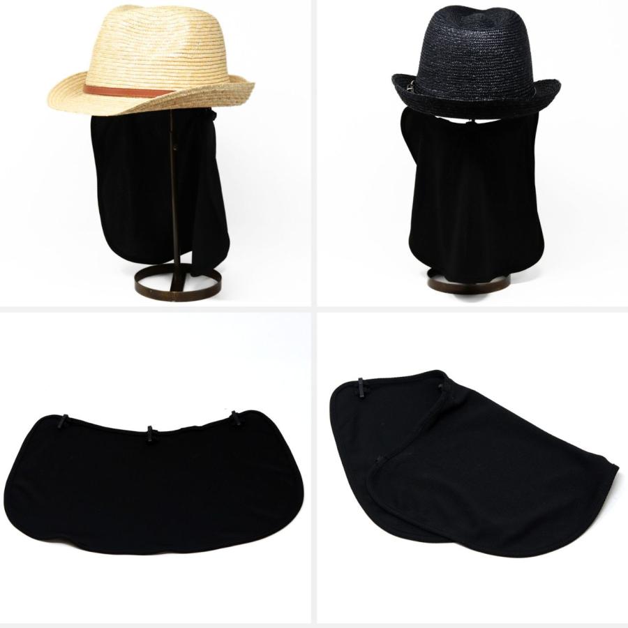 ENGINEERED GARMENTS 黒ストローハット Lサイズ ストローハット メンズ 大きいサイズ 麦わら帽子 レディース 中折れ
