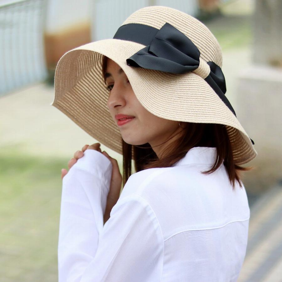 ハット レディース つば広 Uv 折りたたみ可能 洗える 持ち運び 大きいリボン 麦わら帽子 帽子 ストローハット Mixベージュ Sn610 006 Elehelm帽子通販専門店 通販 Yahoo ショッピング