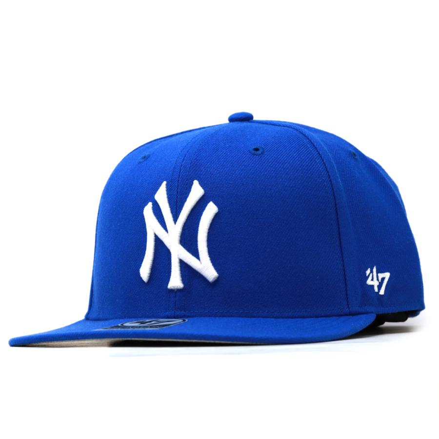 47 キャップ 47brand  フォーティーセブン フラットバイザー ブランド キャップ Yankees Sure Shot ‘47 CAPTAIN Sonic Blue ソニックブルー｜elehelm-hatstore