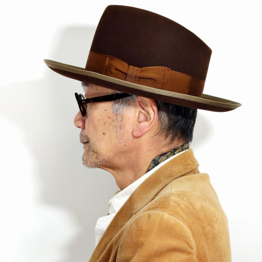 STETSON STETSONIAN オープンクラウンハット クラウンをアレンジ可能 ハット フェルトハット ステットソン ヴィンテージ復刻 ビーバー ラビット 茶 ブラウン｜elehelm-hatstore｜19