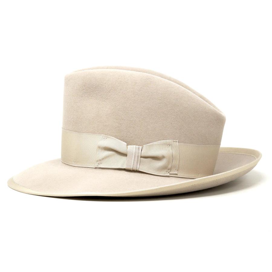 STETSON ラビットファー フェルトハット メンズ ステットソン オープンクラウン 日本限定 復刻モデル 高級 ライトベージュ アメリカ製 プレミアム 中折れ帽の画像