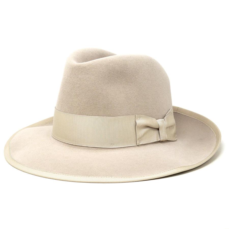 STETSON ラビットファー フェルトハット メンズ ステットソン オープンクラウン 日本限定 復刻モデル 高級 ライトベージュ アメリカ製 プレミアム 中折れ帽の画像