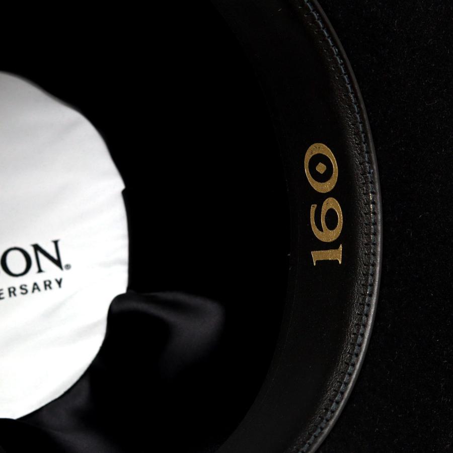 ステットソン BOSS STETSON フェルトハット メンズ 160周年 限定モデル ラビットファーフェルト オープンクラウン 復刻 高級 ブラック アメリカ製 レディースの画像
