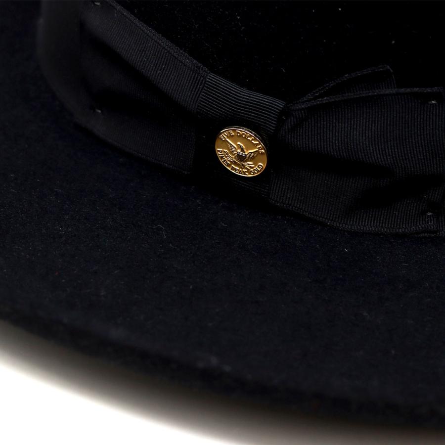 ステットソン BOSS STETSON フェルトハット メンズ 160周年 限定モデル ラビットファーフェルト オープンクラウン 復刻 高級 ブラック アメリカ製 レディースの画像