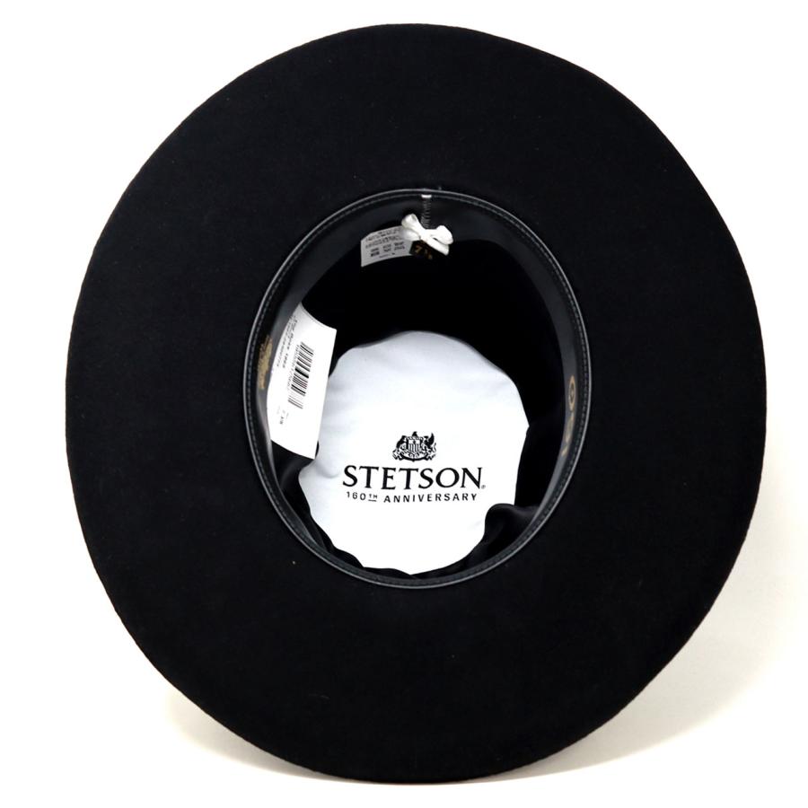 ステットソン BOSS STETSON フェルトハット メンズ 160周年 限定モデル ラビットファーフェルト オープンクラウン 復刻 高級 ブラック アメリカ製 レディースの画像