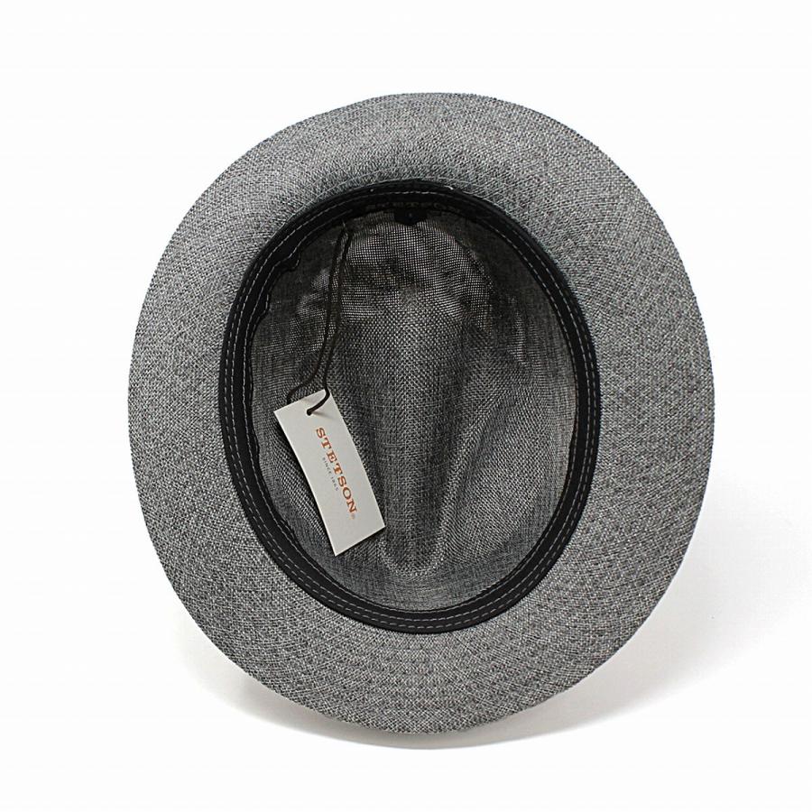ステットソン　グレー ウールフェルトハット リボン付き STETSON 飾り羽付き ウールフェルトハット センターデント 撥水
