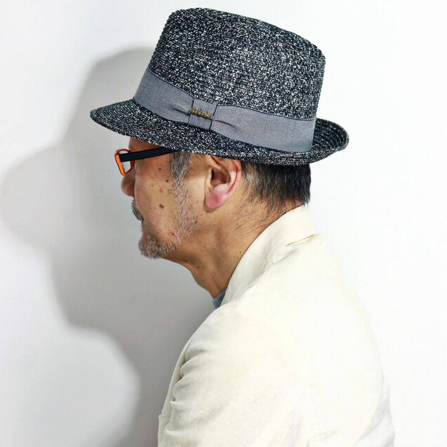 STETSON ベージュ ストローハット ネイビーリボン STETSON ベージュ ストローハット ネイビーリボン STETSON