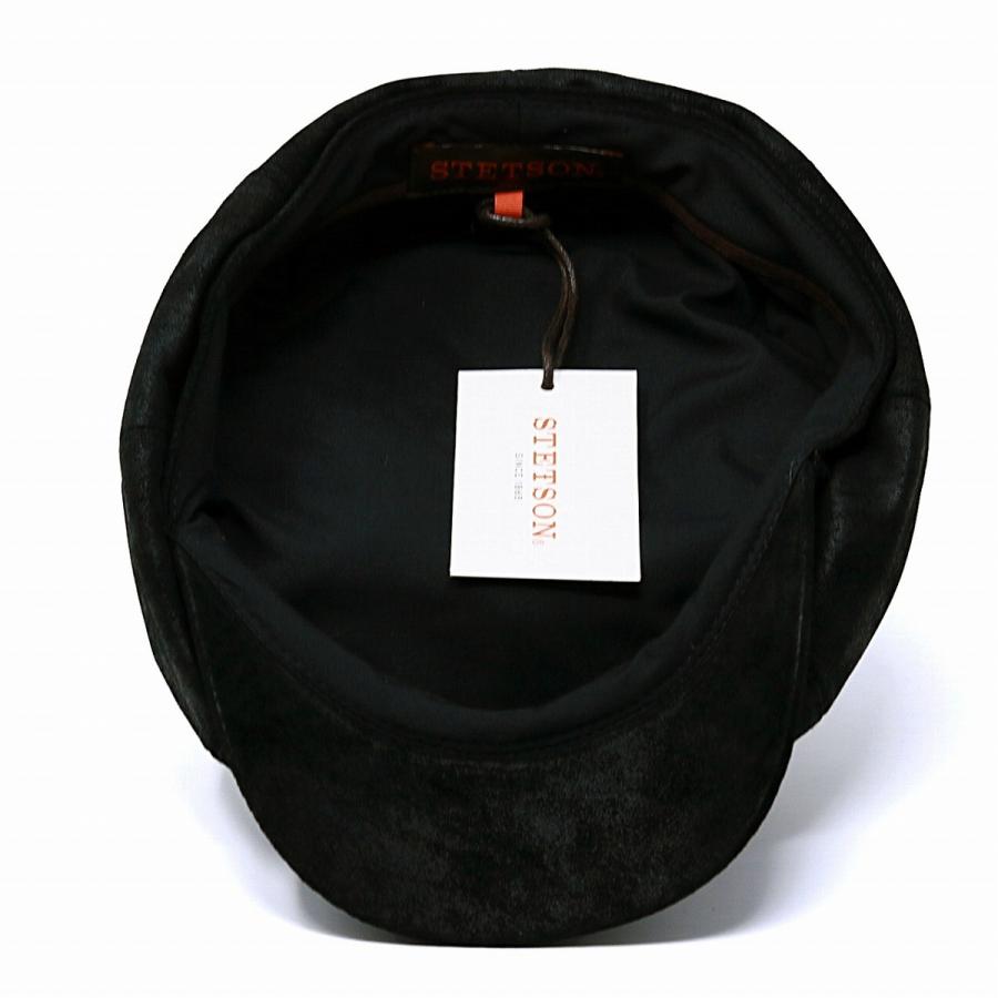STETSON 黒 レザー キャスケット STETSON（ステットソン） レザー キャスケット 高級 stetson SHRINK