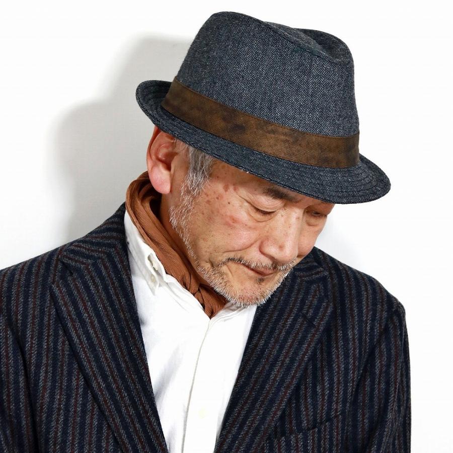渋いハット ヘリンボーン 暗灰 メンズ 帽子 中折れ ダンディーステットソン 紳士 ハット チャコールグレー Stw344 072 Elehelm帽子通販専門店 通販 Yahoo ショッピング