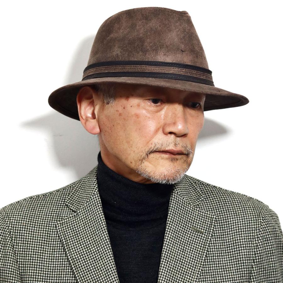 STETSON（ステットソン） つば広 中折れハット フェイクスエード 帽子