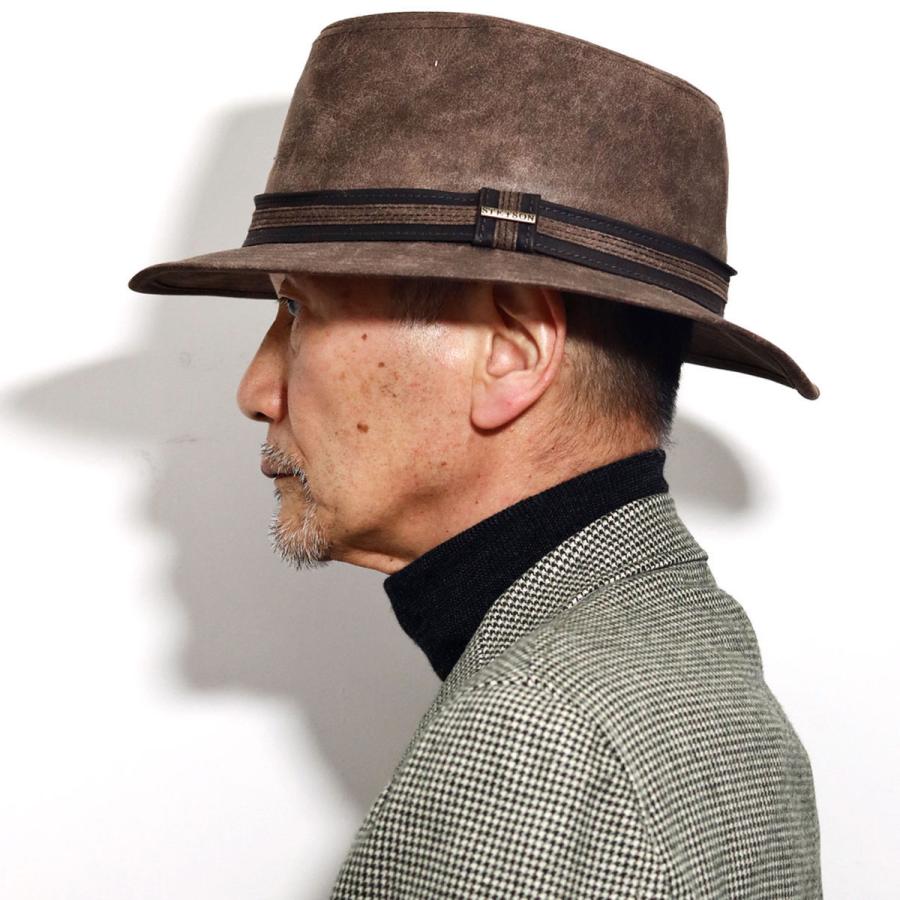 STETSON（ステットソン） つば広 中折れハット フェイクスエード 帽子