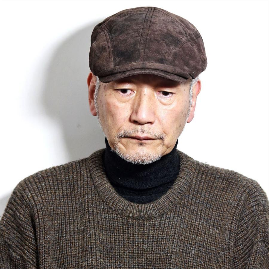 ヘレンカミンスキー メンズ 帽子 革 HENRY ハンチング ブラウン レザー ヘレンカミンスキー メンズ 帽子 革 HENRY ハンチング ブラウン