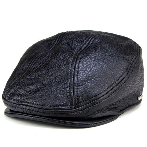ハンチング帽 メンズ 紳士 ハンチング 帽子 レディース レディス レザー ユーズド感 革 ステットソン 秋冬 ブラック