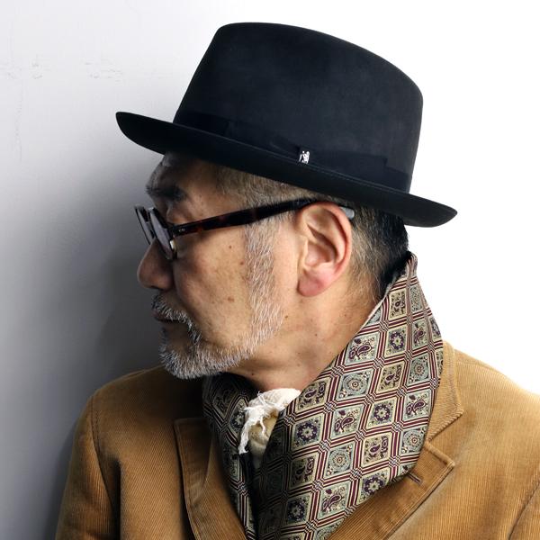 【希少】有名ハイブランド　TESI 中折れ帽子　ラビット　黒 希少】有名ハイブランド TESI 中折れ帽子 ラビット 黒 希少