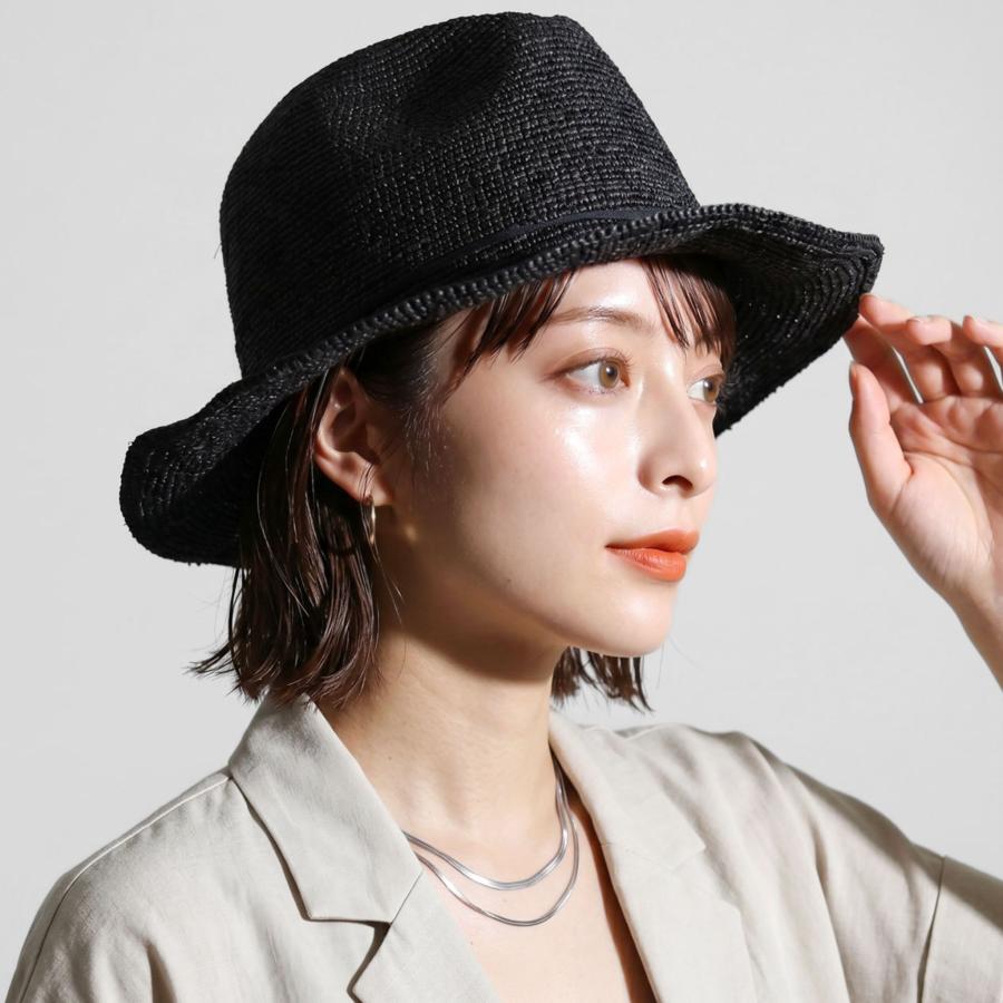 ラフィアハット メンズ 中折れハット 麦わら帽子 レディース サマー