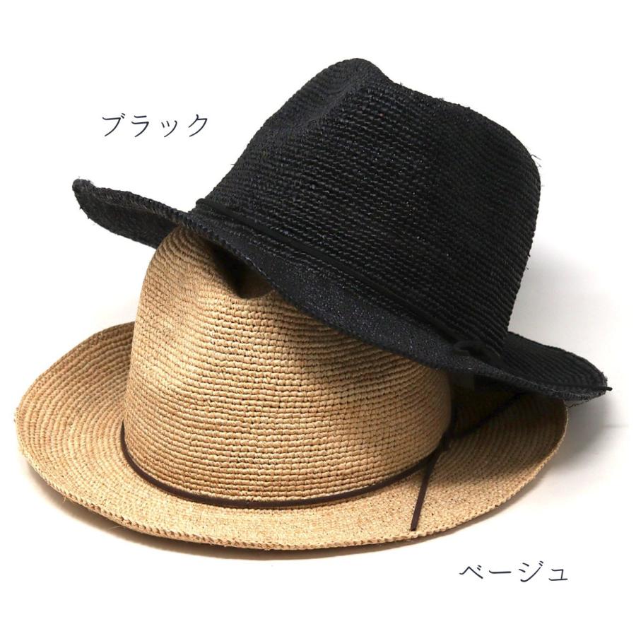 ラフィアハット メンズ 中折れハット 麦わら帽子 レディース サマー