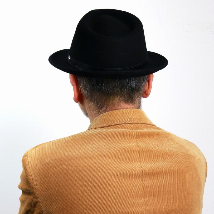 STETSON◇ハット/--/ウール/BLK/無地/メンズ// STETSON◇中折れハット
