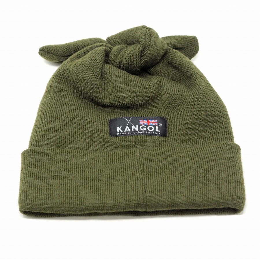 イギリス製 アクリル 秋冬 kangol 帽子 レディース カンゴール ニット帽 メール便 対応 リボン 付き 北欧 あたたかい カーキ｜elehelm-hatstore｜02