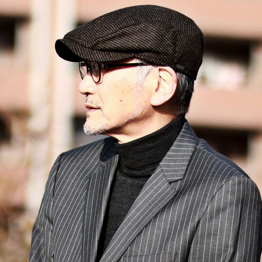 ハンチング 大きいサイズ 帽子 メンズ ウール 秋冬 暖かい ツートーン